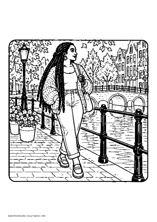 Fashion Coloring Pages actual black-and-white sample design