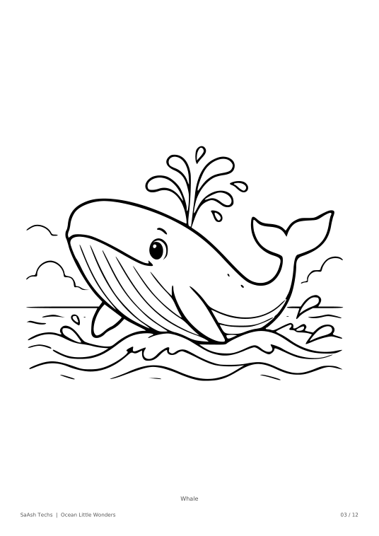 Ocean Little Wonders actual black-and-white sample design